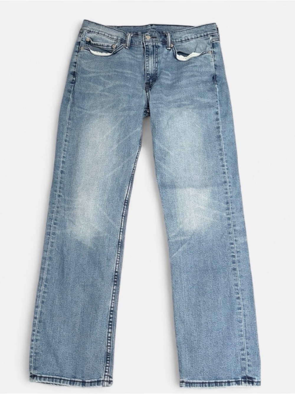 Levi’s 514 Straight Fit Jeans Mens 34x32 Light Wash Faded Denim